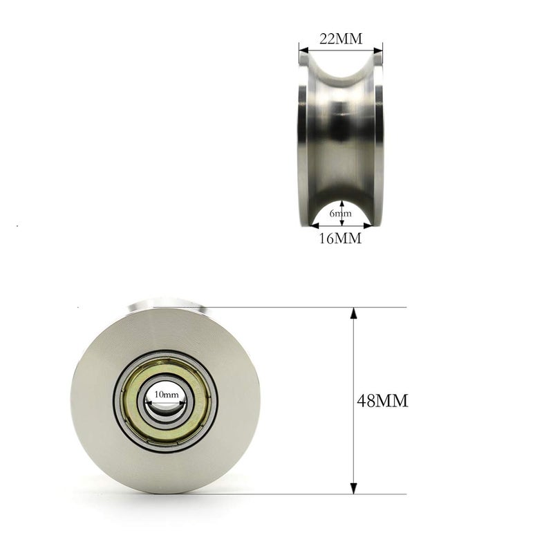 Heyous U Groove Stainless Steel Silent Pulley - 600LB, Silver Tone - Image 4